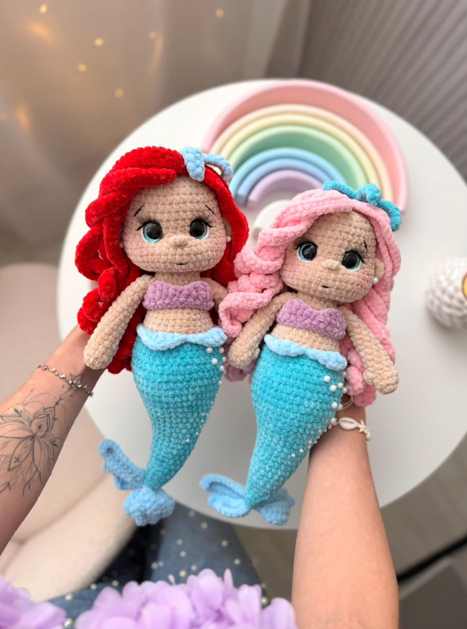 Syrenka Amigurumi  | 2-w-1 Magiczna Szydełkowa Laleczka | Wzór PDF