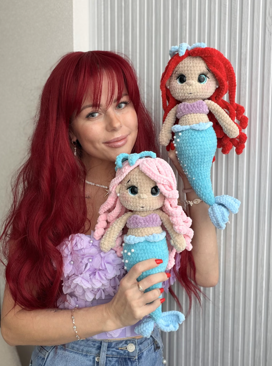 Syrenka Amigurumi  | 2-w-1 Magiczna Szydełkowa Laleczka | Wzór PDF