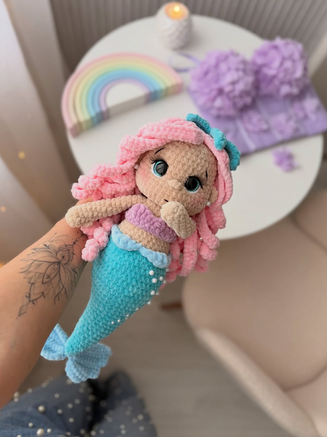 Syrenka Amigurumi  | 2-w-1 Magiczna Szydełkowa Laleczka | Wzór PDF